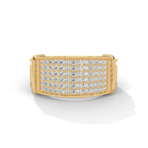 Yellow Gold Moissanite <b>Ring</b> Oval Cut Stone Band <b>Chunky</b> Statement Jewelry for Women Party Wear - Product Image 1