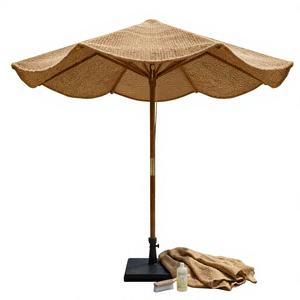 Sombrilla de hierro de doble capa con techo de paja |   Flujo de Aire Mejorado para Comer al Aire Libre y Relajarse en el Patio Trasero - Product Image 1