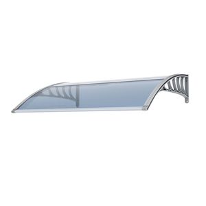 Tenda da Sole Grigia per Finestra da 40 Pollici, Tettoia 38x40 per Ingresso, Protezione UV, Pioggia e Neve, Materiale in PC Rivestito per Veranda, Patio, Terrazza - Product Image 2