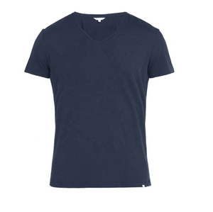 Camiseta Unisex de Cuello en V, Color Sólido, Manga Corta, Algodón Grueso, Negro/Blanco, Estilo Formal, Tejido 100% de Punto, Talla para Hombre - Product Image 2