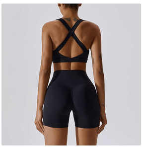 Ensemble 2 pièces de vêtements de yoga et de fitness pour femmes : Soutien-gorge de sport taille mi-haute et leggings, personnalisable avec logo, séchage rapide, respirant, écologique - Product Image 2