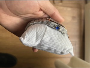 Montre de luxe de haute qualité, antique, sertie de moissanite, cadran carré, quartz analogique, chiffres romains, bracelet, montre-bracelet pour homme, unisexe - Product Image 3