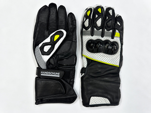 Nouveaux gants de moto en cuir avec écran tactile, manchette confortable et fermeture robuste - Product Image 1