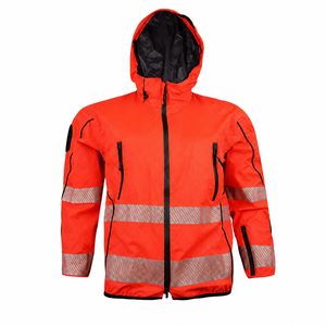 Chaqueta de Seguridad de Alta Visibilidad con Franjas Reflectantes Naranjas, Impermeable, con Capucha, Clase 2, Ropa de Trabajo - Product Image 1