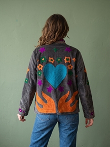 Morvi-Fab 2026 #52 Latest <b>Women</b>’s Velvet Suzani <b>Jacket</b> – Colorful Heart Motif & Artistic Floral <b>Embroidered</b> Ethnic Wear - Product Image 4