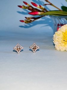 Round Brilliant Cut Natural Diamond <b>Stud</b> <b>Earrings</b> 9K Solid Gold Luxury Women's Wedding Engagement Everyday Wear Jewelry - Product Image 2