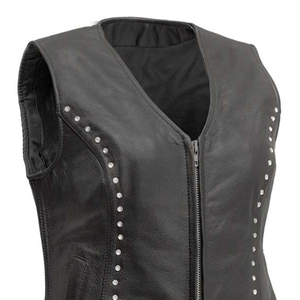 Women <b>Leather</b> <b>Vest</b> Custom Biker Style Waistcoat Durable <b>Leather</b> Material Zip Closure Comfortable Fit Fashion Wear OEM 2026 - Product Image 6