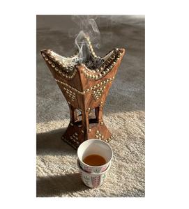 Quemador de incienso árabe hecho a mano de resina y madera, quemador de Bakhoor para Ramadán, quemador de Bakhoor árabe, decoración de interiores para el hogar y la oficina. - Product Image 1