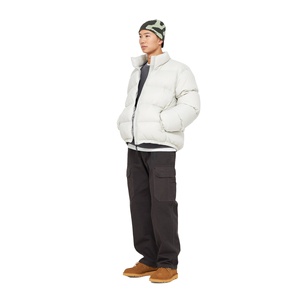<b>Men's</b> <b>White</b> Puffer <b>Jacket</b> Winter Down Alternative Zip Up Regular Fit Stand Collar Waterproof Windproof Outerwear <b>Jacket</b> - Product Image 2