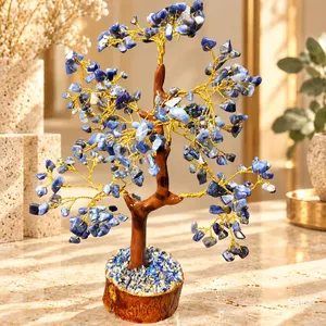 En gros Arbre à argent en cristal de sodalite naturel bleu, fait main, toucher réel, enroulé sur fil, pour la rentrée scolaire et Thanksgiving - Product Image 4