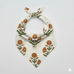 Pañuelo Cuadrado de Algodón con Diseño Botánico Tradicional - Elegante Accesorio de Moda para Exteriores, Transpirable y Agradable para la Piel, para Uso en las Cuatro Estaciones - Product Image 4