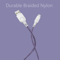 Kabel USB-A ke USB C Premium Nylon Braided 6FT/1.8M untuk Pengisian Daya dan Sinkronisasi Ponsel, Bersertifikasi RoHS/REACH, Model Stok