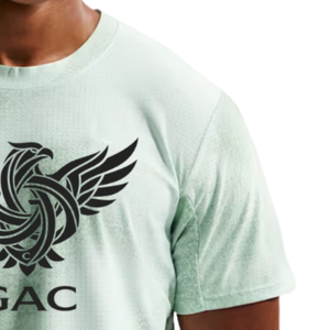 Camiseta de Manga Corta para Hombre, Cuello Redondo, Color Verde Menta, Algodón, Corte Regular, Suave, Transpirable, Impresión Serigráfica, Secado Rápido, Venta al Por Mayor - Product Image 5