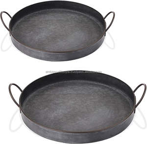 Ensemble de plateaux en métal galvanisé au design moderne classique 3 matériaux en fer durable pour un usage domestique Cadeau de Noël Plateaux décoratifs à bas prix - Product Image 3