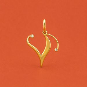 Pendentif en diamant en argent sterling 925 avec lettre V - Product Image 4