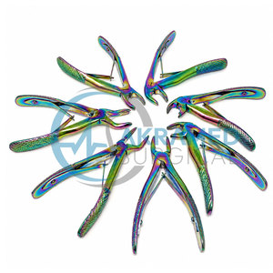 Ensemble de 7 pinces pédiatriques arc-en-ciel de qualité supérieure, revêtement titane, pour extraction dentaire pédiatrique, instruments chirurgicaux dentaires, kit CE - Product Image 1