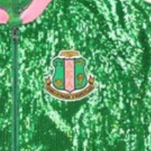 Custom Green Pink Sequin Bomber <b>Jacket</b> Long Sleeve <b>Zip</b> <b>Up</b> Collar Varsity Teamwear Fashion Sportswear Lightweight Outerwear - Product Image 5