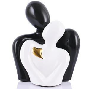 Sculpture de couple minimaliste contemporaine en bois de Sheesham artisanal - Écologique et durable pour l'art et la décoration intérieure - Product Image 2