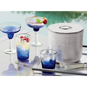 Cubo de Hielo Plateado con Tapa, Acabado Mate Texturizado, Enfriador de Metal, Ideal para Accesorios de Bar Modernos y Decoración de Fiestas - Product Image 5