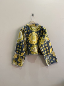 Indian <b>Kantha</b> Quilted Handmade Vintage Bomber <b>Jacket</b> Reversible Trendy <b>Jacket</b> - Product Image 6