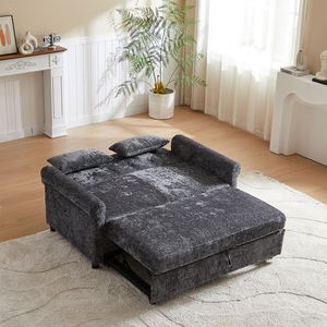 Divano Letto Moderno in Tessuto Chenille da 148 cm, con Schienale Regolabile e Design Classico, Grande Divano Imbottito Convertibile - Product Image 6