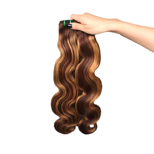 Vietnamese Super Double Hali Single Drawn Remy <b>Body</b> Wave Weft Extensions 100g Chemically Processed Dyed Wholesale All Colors - Product Image 2