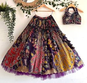 NiMa Creations Salwar Kameez traditionnel violet à motifs floraux pour filles, longueur genou, séchage rapide, tenue ethnique pour mariage Inde Pakistan - Product Image 4