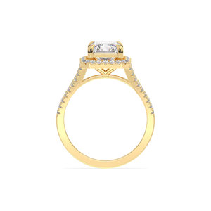 Bague halo en or massif 14 carats certifiée REYES IGI avec diamant HPHT CVD cultivé en laboratoire pour femme, cadeau de fiançailles de luxe, bijoux fins - Product Image 5