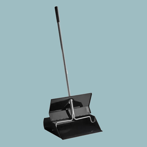 Recogedor de basura resistente de acero negro a prueba de viento con mango largo y cierre automático - Product Image 1