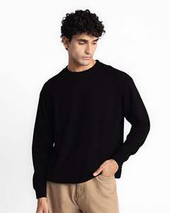Sudadera de Invierno Casual para Hombre, Cuello Redondo, Talla Grande, Forro Polar, Diseño de Dibujos Animados, Algodón Negro, Corte Regular, Manga Larga - Product Image 4