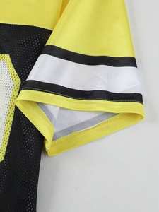 Maillot de football surdimensionné personnalisé jaune et noir 23 unisexe en mesh, style streetwear, fournisseur USA OEM - Product Image 3