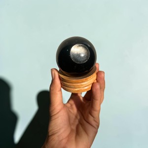 Silver Sheen Polished Obsidian <b>Crystal</b> <b>Ball</b> Feng Shui Healing Stone Home Decoration Thanksgiving New Year - Product Image 2