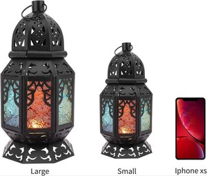 Metal <b>Candle</b> <b>Lantern</b> <b>Holder</b> Christmas Decorative Hanging Indoor Outdoor Farmhouse Style Heat Resistant Customizable - Product Image 2