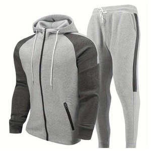 Survêtement unisexe bleu et vert fluo avec blocs de couleur, fermeture éclair sur toute la longueur, style sportif décontracté pour l'automne avec poches latérales - Product Image 6