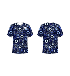 T-shirt à manches courtes pour homme, motif à pois bleus, impression par sublimation, respirant, décontracté, col rond, coupe régulière, tricoté en polyester - Product Image 1