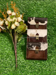 Nuovi veri capelli fatti a mano su pelle di pelliccia di cuoio piccoli portafogli moneta molto elegante e resistente vera pelliccia di vacchetta portafogli in pelle - Product Image 3