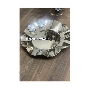 Tazón para Servir Dulces Decorativo para el Hogar, de Calidad Superior, de Metal Plateado, para Postres, de Acero Inoxidable con Diseño Acanalado - Product Image 4