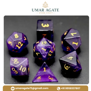 Dés en Améthyste pour Dungeons & Dragons DND RPG, Ensemble de 7 Dés en Pierre Précieuse Sculptés, Vente en Gros - Product Image 5