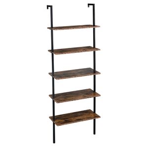 Scaffale a Scala Aperto Industriale a 5 Ripiani con Struttura in Metallo, Montaggio a Parete, 23.6"L X 11.8"W X 70.9"H - Product Image 4
