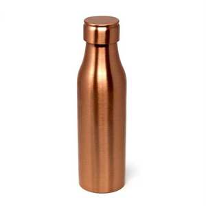 Copper Water <b>Bottle</b> Minimalist Design Portable Travel Drinkware with Lid - Product Image 1