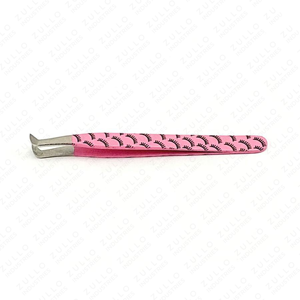 Professional Pink Stainless Steel Eyelash Extension Tweezers with Fiber Tips Custom Logo <b>Precision</b> <b>Tools</b> for Volume Lashes - Product Image 4