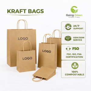 ถุงกระดาษคราฟท์พิมพ์โลโก้ขายส่ง ถุงกระดาษคราฟท์สีน้ำตาลสำหรับใส่เสื้อผ้า - Product Image 1