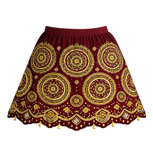 Premium Quality Female Floral Pattern Embroidered <b>Knee</b>-Length Empire Waist Customized Colors Summer Casual - Product Image 3