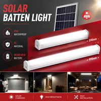 Lampe solaire à tube LED, éclairage extérieur/intérieur, IP65 étanche, lampe à économie d'énergie pour entrepôt, usine, garage