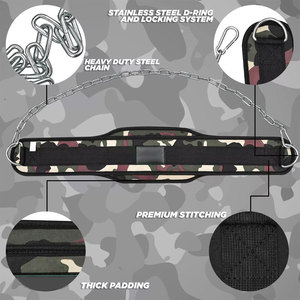 Cinturón de Nylon Ajustable con Camuflaje y Cadena Metálica para Equipo de Protección de Boxeo, Cierre Elástico con Gancho y Bucle para Hombre Adulto - Product Image 5
