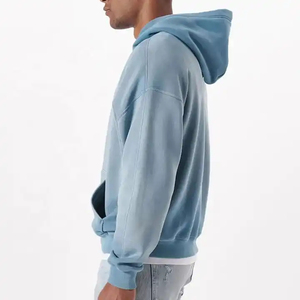 Sudaderas con Capucha de Alta Calidad, Lisas, de Felpa, con Hombros Caídos, para Hombre, de Algodón, al por Mayor, con Impresión y Bordado Personalizados - Product Image 2