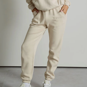 White Embroidered Bride Sweatshirt And <b>Pants</b> Set Casual Comfortable Cotton <b>Lounge</b> Wear For Women - Product Image 1