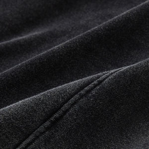 Oversized Crew Neck Sweatshirt <b>Men</b> 100% Cotton Knitted Washed Solid Black <b>Pullover</b> Regular Fit Autumn Streetwear Style - Product Image 4