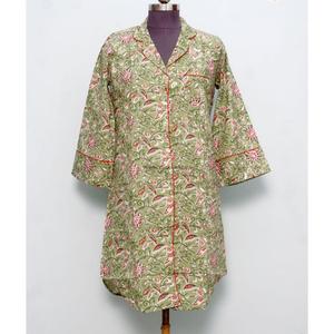 Camisa Kimono de Manga Larga de Algodón Estampado para Mujer, Linda y Elegante para Fiestas, con Decoración de Botones, Midi, Lavable, Transpirable, Último Diseño - Product Image 1