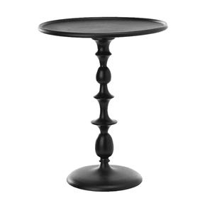 Table d'appoint décorative à 3 pieds en métal noir finition brillante, forme ronde, pour la maison et l'hôtel - Product Image 2